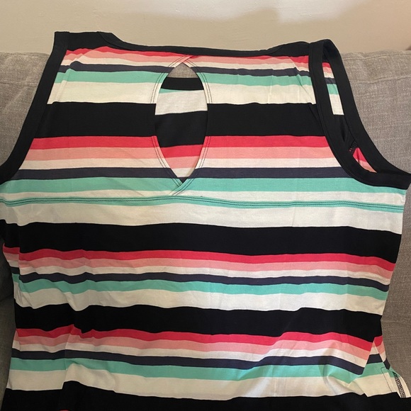 Lane Bryant, Livi Activewear striped tank top, with keyhole back. 18/20 - Picture 3 of 3